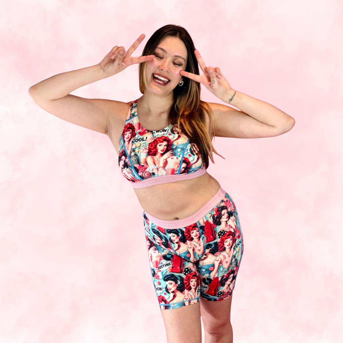 Classic T-Back Sports Bra 😎 Retro POP 🥤 🍨