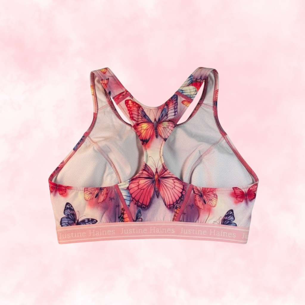 Classic T-Back Sports Bra 🦋 Butterfly Dreams ✨💗