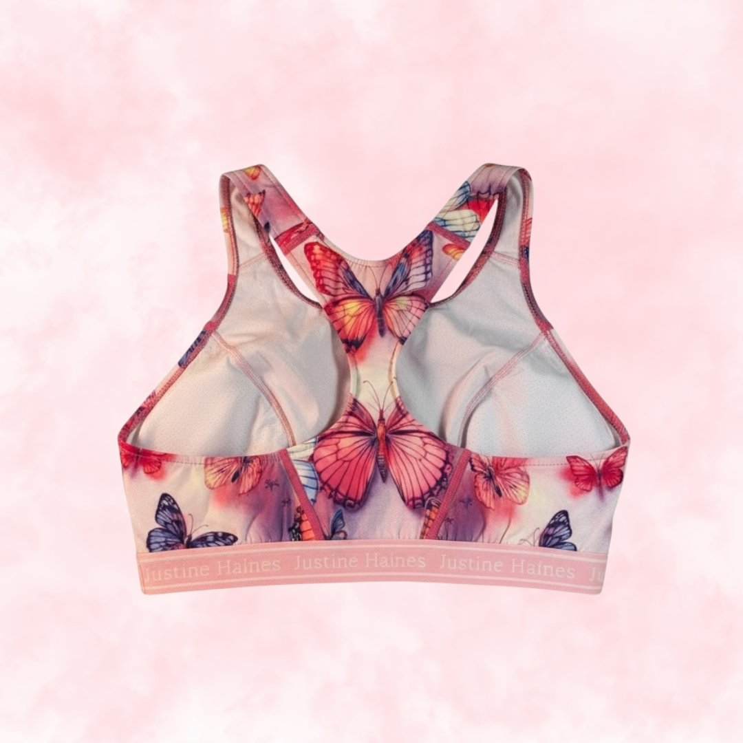 Classic T-Back Sports Bra 🦋 Butterfly Dreams ✨💗