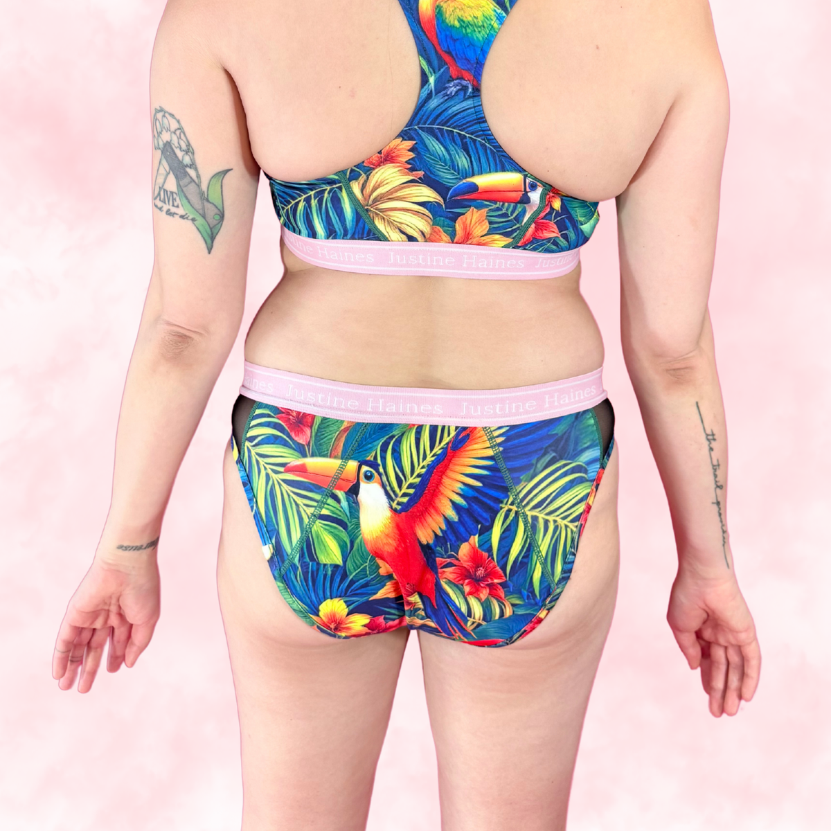 Hipster Period Undie with MESH 🧡🌺 Tropical Escape 🦜🌴