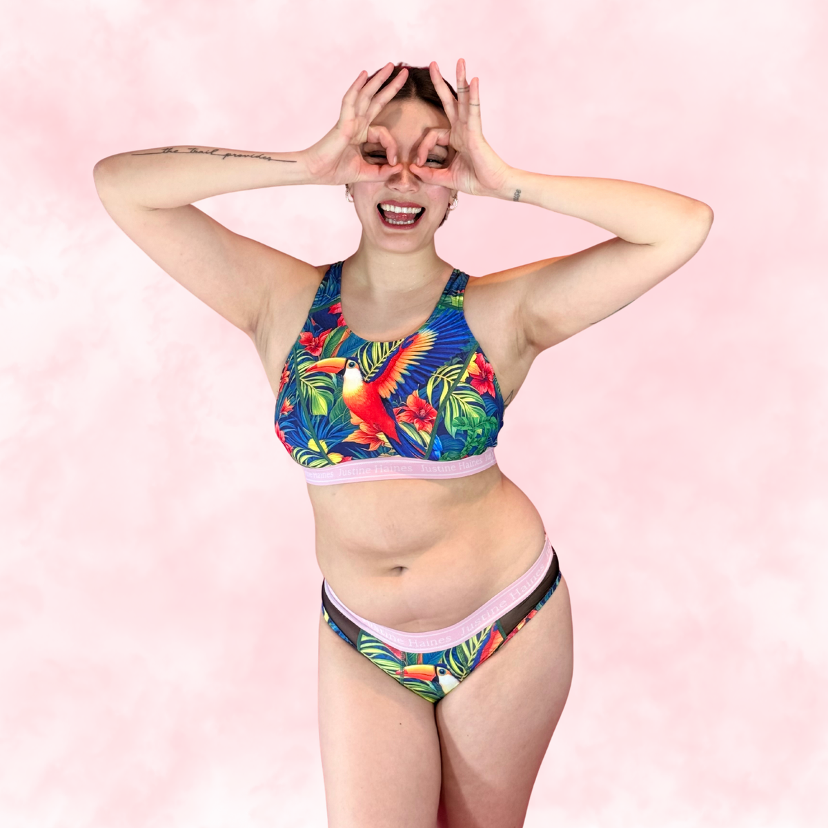 Hipster Period Undie with MESH 🧡🌺 Tropical Escape 🦜🌴