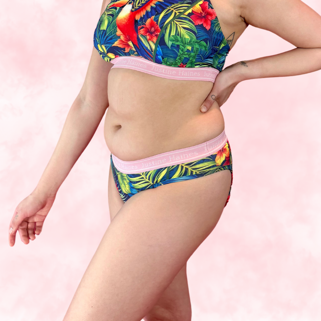 Classic Hipster Period Undie 🧡🌺 Tropical Escape 🦜🌴