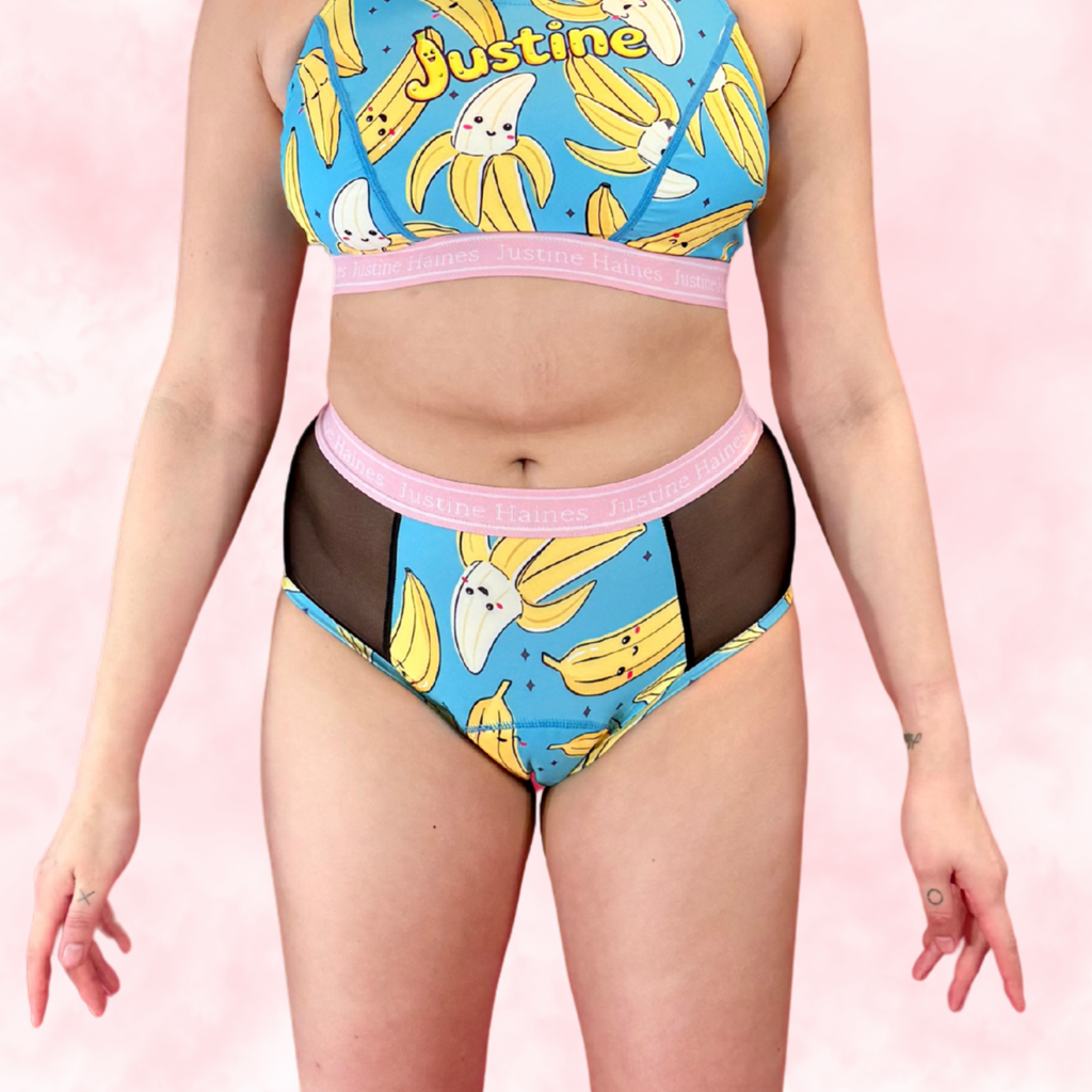 High-Rise Period Undie with MESH 🍌 Crazy Banana 💙😄