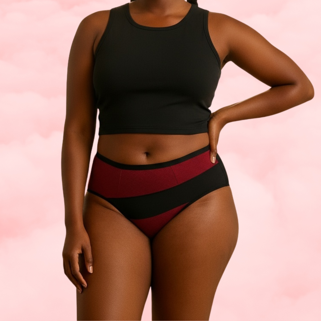 ❤️ Asymmetric Mesh Period Hipster – Deep Red ❤️