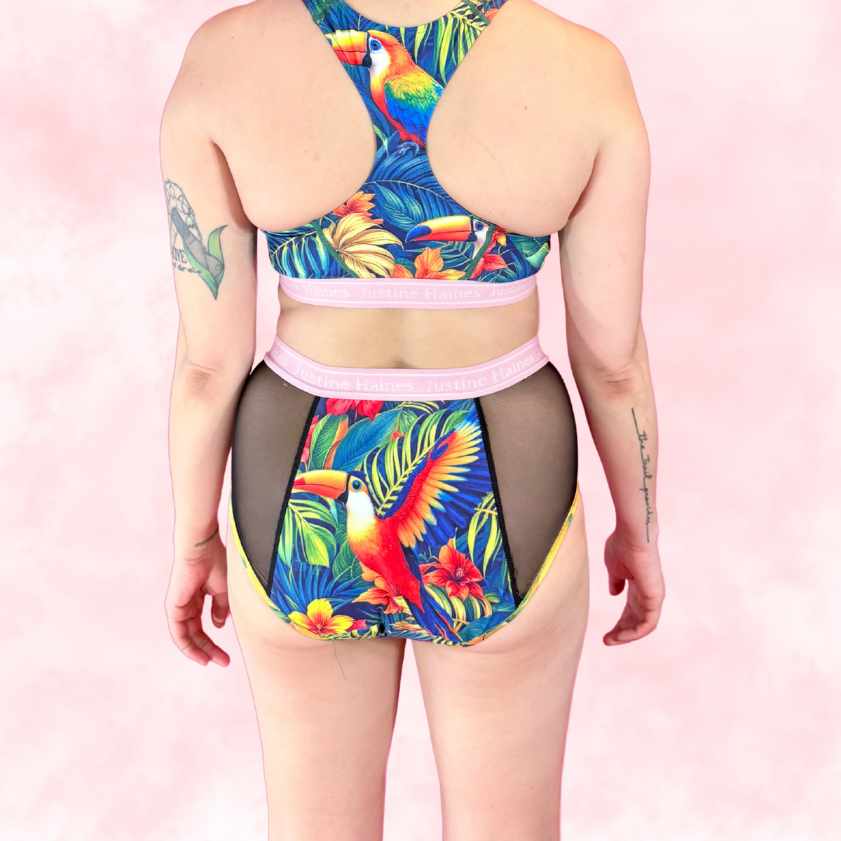 High-Rise Period Undie with MESH 🧡🌺 Tropical Escape 🦜🌴
