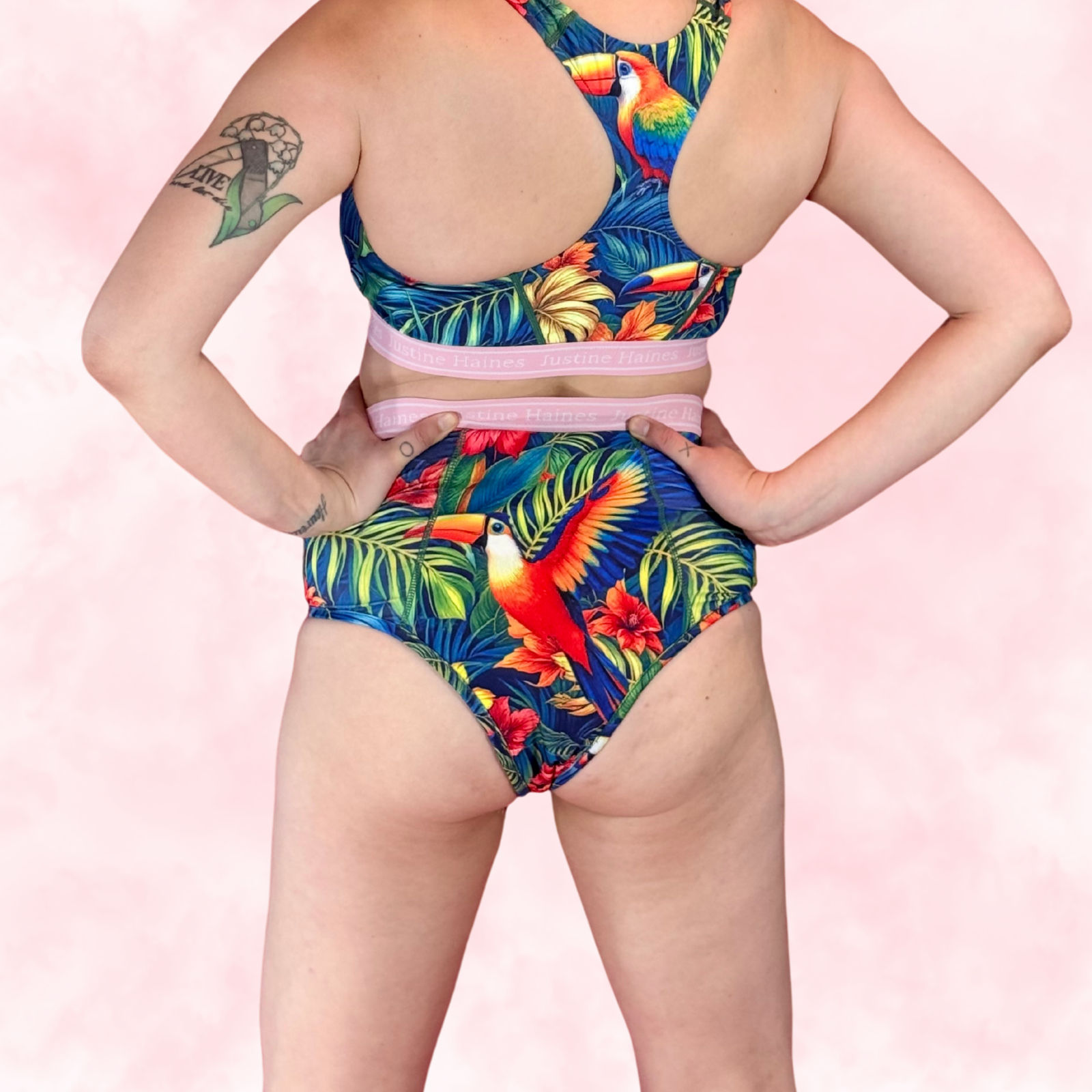 JH Exclusive * High-Rise Tummy Control Menstrual Thong 🧡🌺 Tropical Escape 🦜🌴