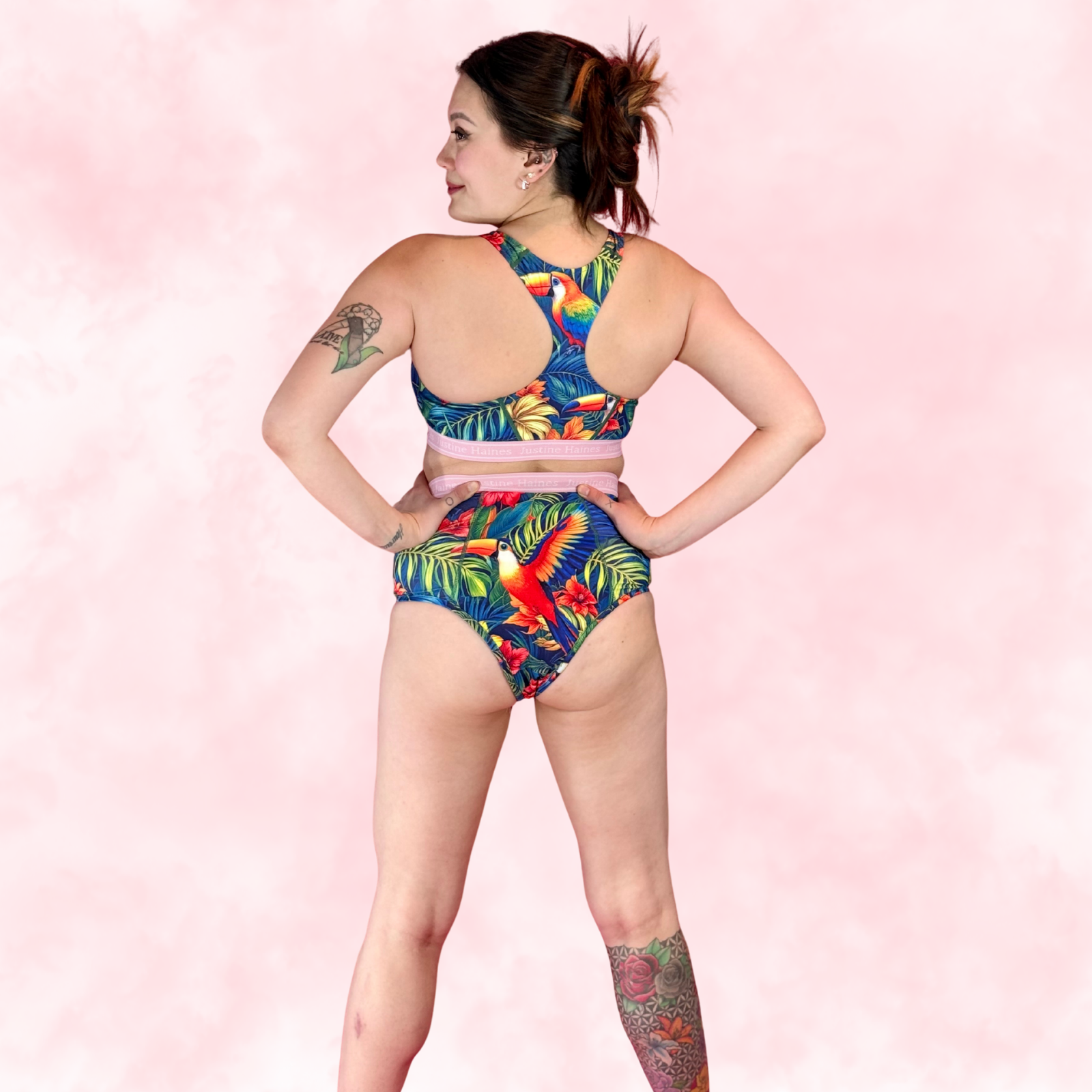 JH Exclusive * High-Rise Tummy Control Menstrual Thong 🧡🌺 Tropical Escape 🦜🌴