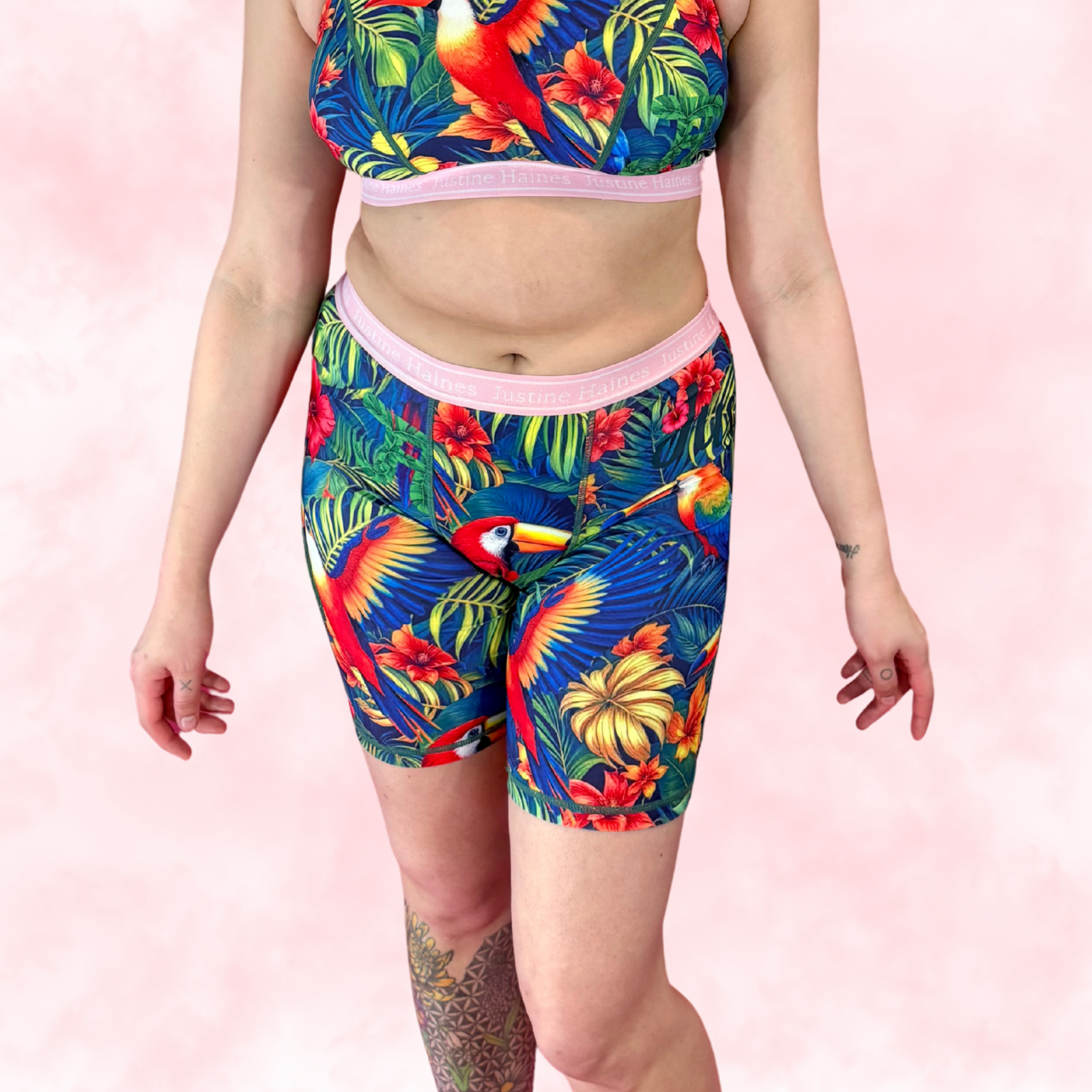 JH Exclusive * Long Period Boxer / Biker Short 🧡🌺 Tropical Escape 🦜🌴