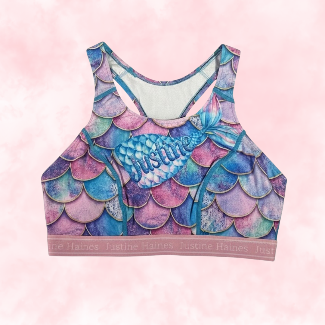 Classic T-Back Sports Bra ♀️✨Mermaid Fantasy 🌊🧜