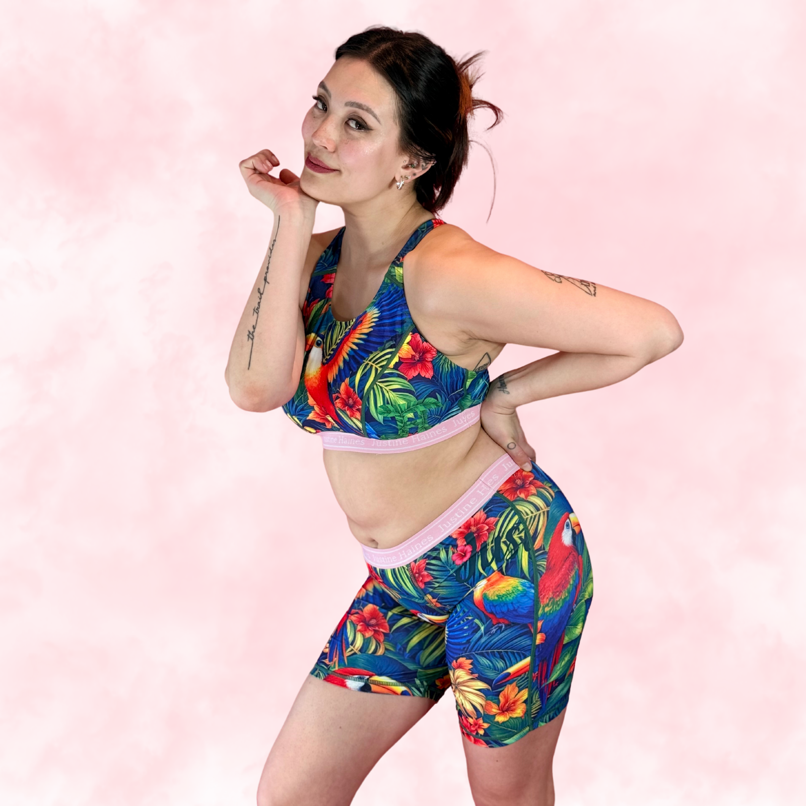 JH Exclusive * Long Period Boxer / Biker Short 🧡🌺 Tropical Escape 🦜🌴