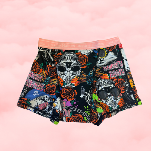 BoxerBriefs Classic Period BoyShort Skulls & Roses **4X-6XL**