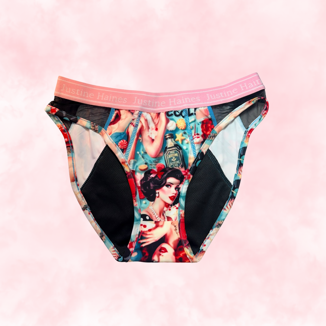 Hipster Period Undie with MESH 😎 Retro POP 🥤 🍨