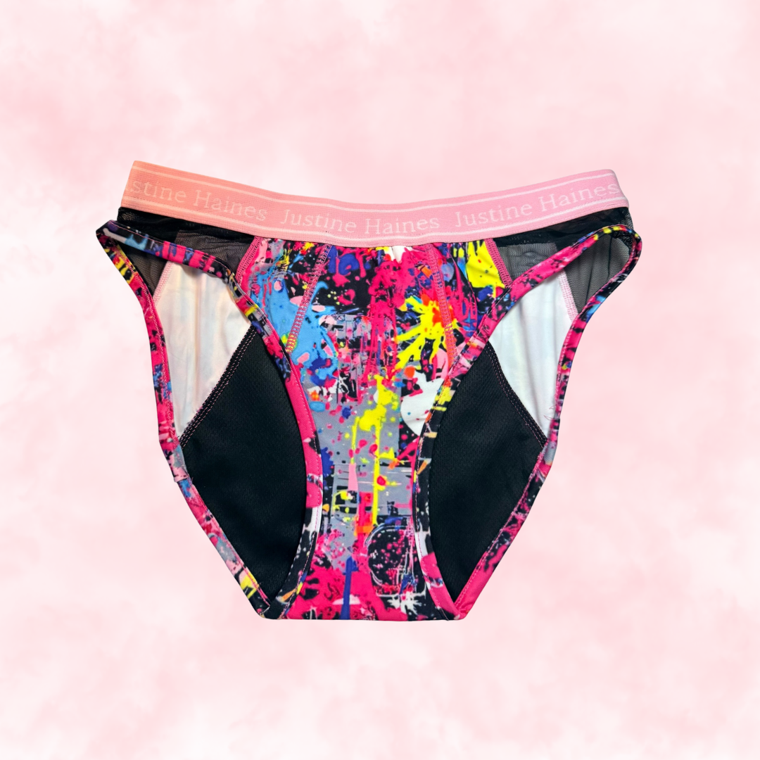 Hipster Period Undie with MESH ⚡️🖤 GRAFFITI 1980 💥🎨