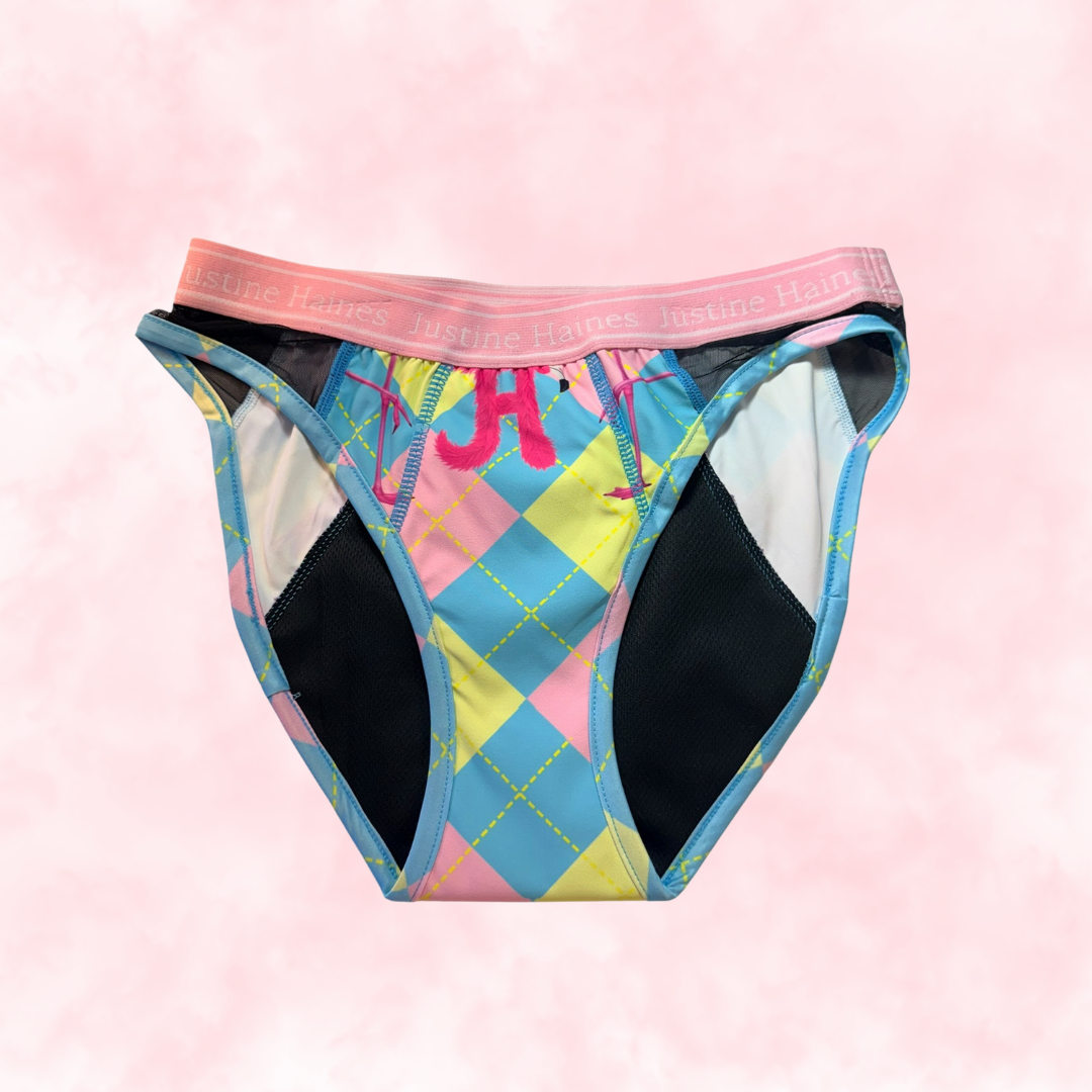 Hipster Period Undie with MESH 🎀 Preppy Flamingo 🦩✨