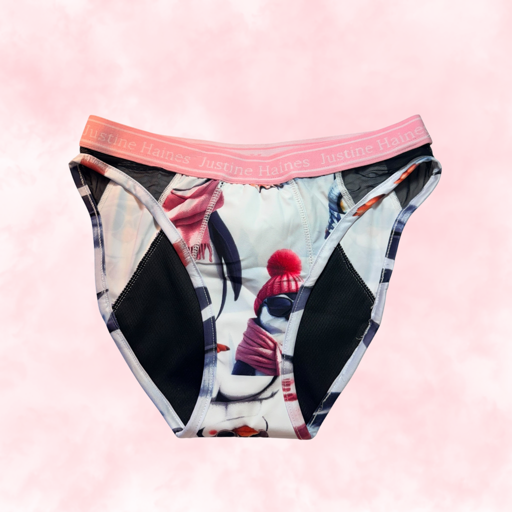 Hipster Period Undie with MESH 🧊🕶️ Cool Penguins 🐧❄️