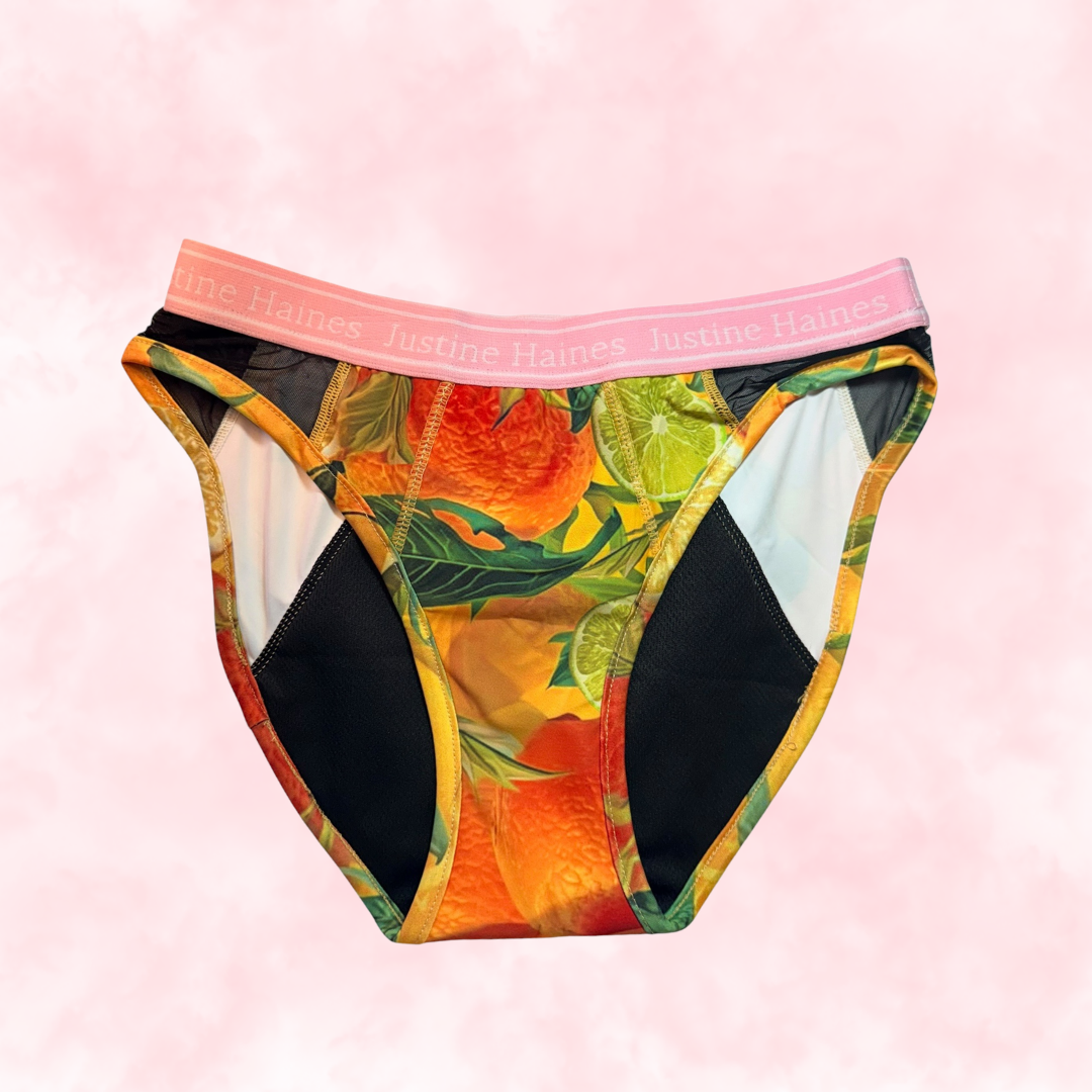 Hipster Period Undie with MESH ☀️✨Citrus Crush 🍊💛