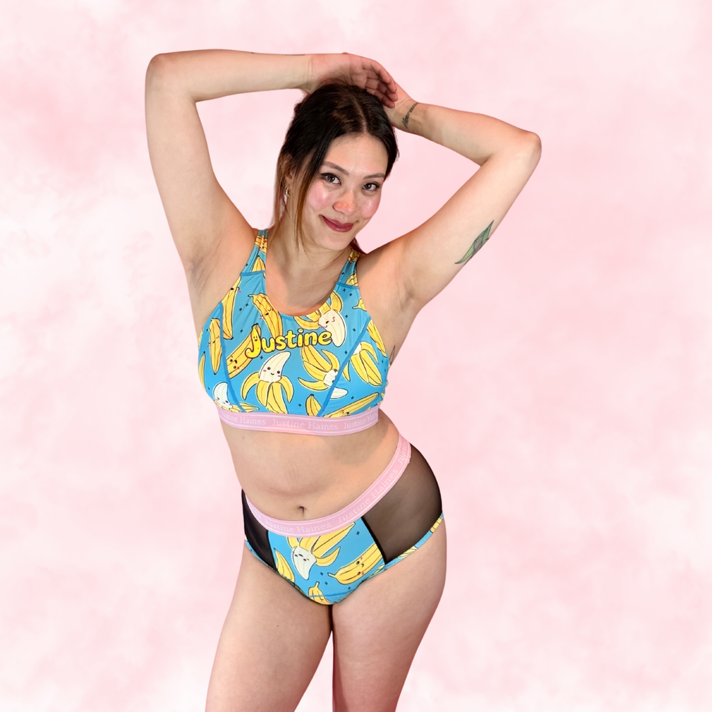 High-Rise Period Undie with MESH 🍌 Crazy Banana 💙😄