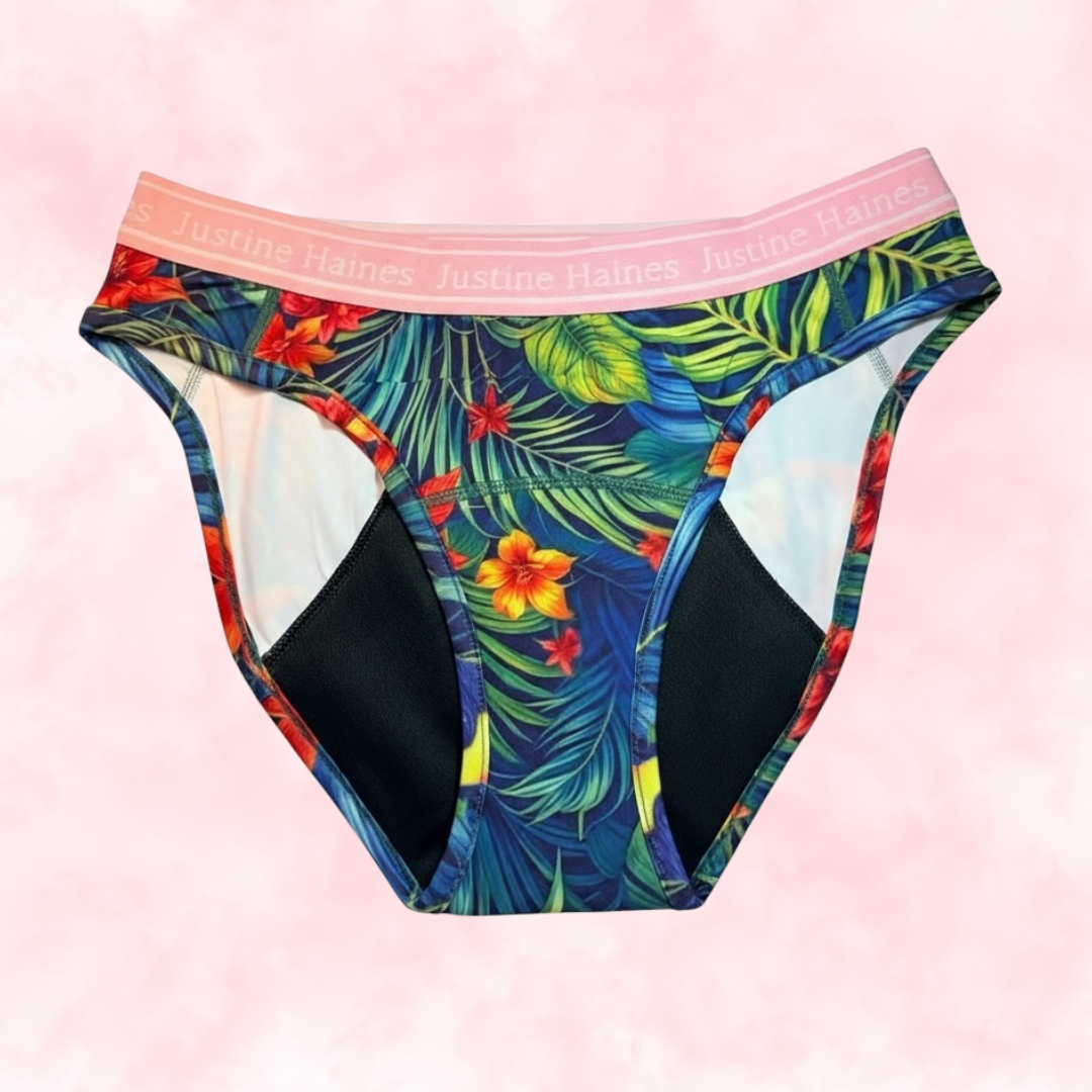 Classic Hipster Period Undie 🧡🌺 Tropical Escape 🦜🌴
