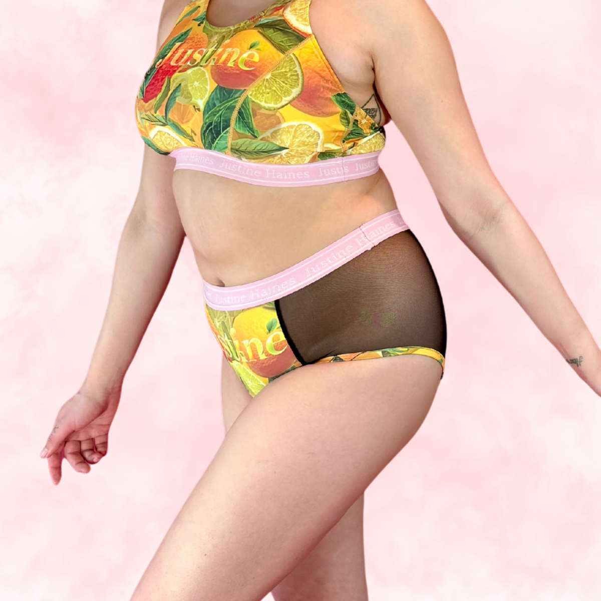 High-Rise Period Undie with MESH ☀️✨Citrus Crush 🍊💛