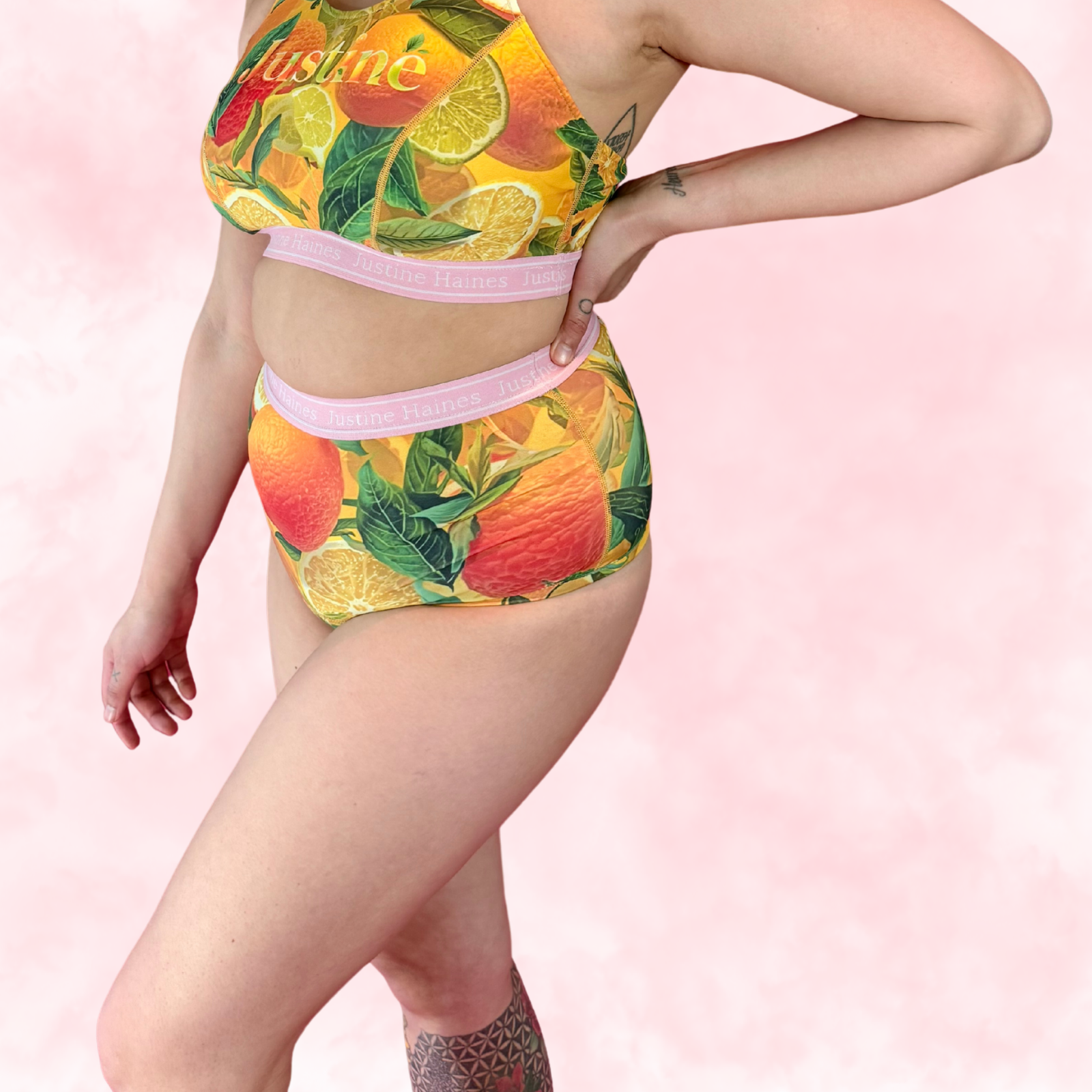 JH Exclusive * High-Rise Tummy Control Menstrual Thong ☀️✨Citrus Crush 🍊💛
