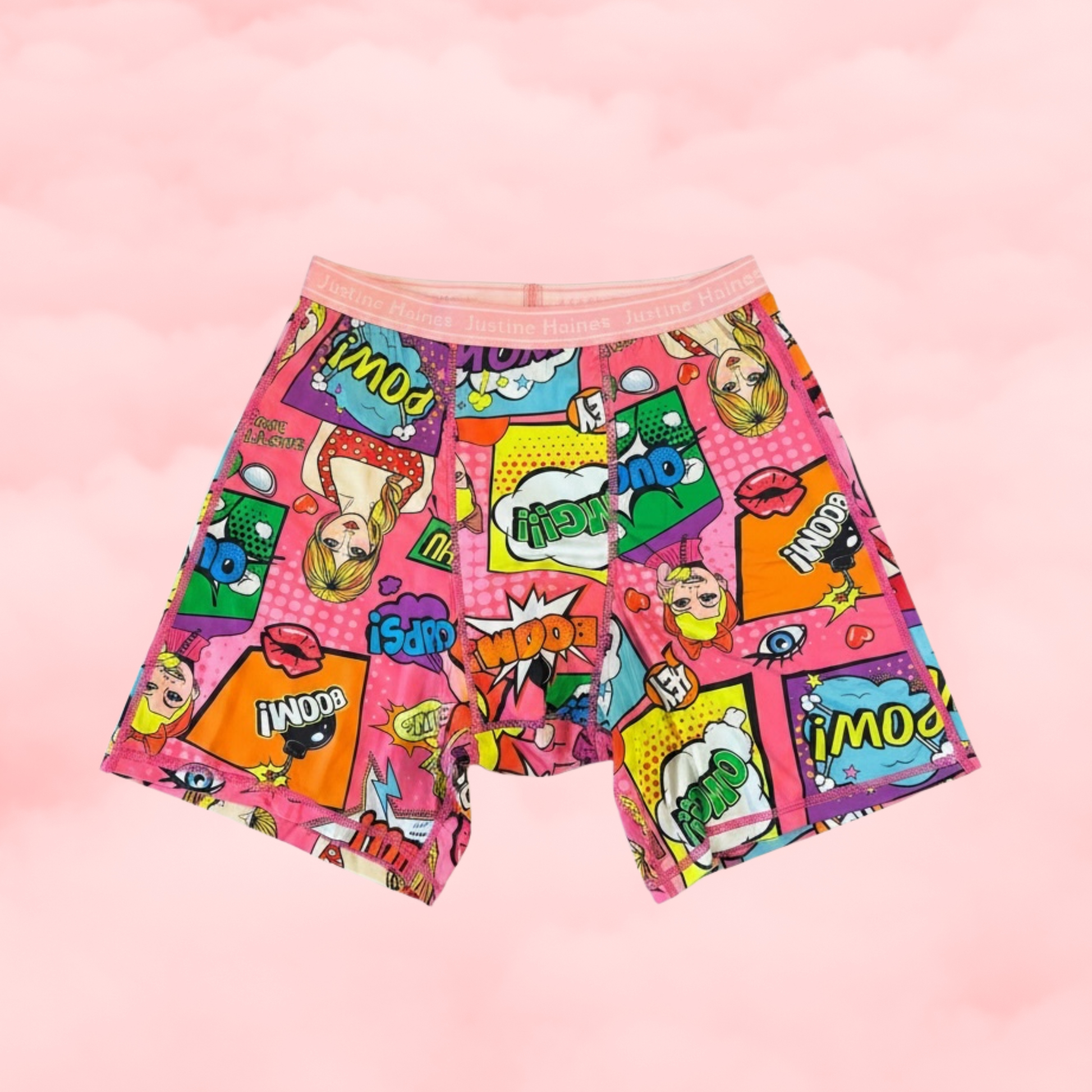 JH Exclusive * Long Period Boxer / Biker Short Hot Pink Pop Art**XS-6XL**