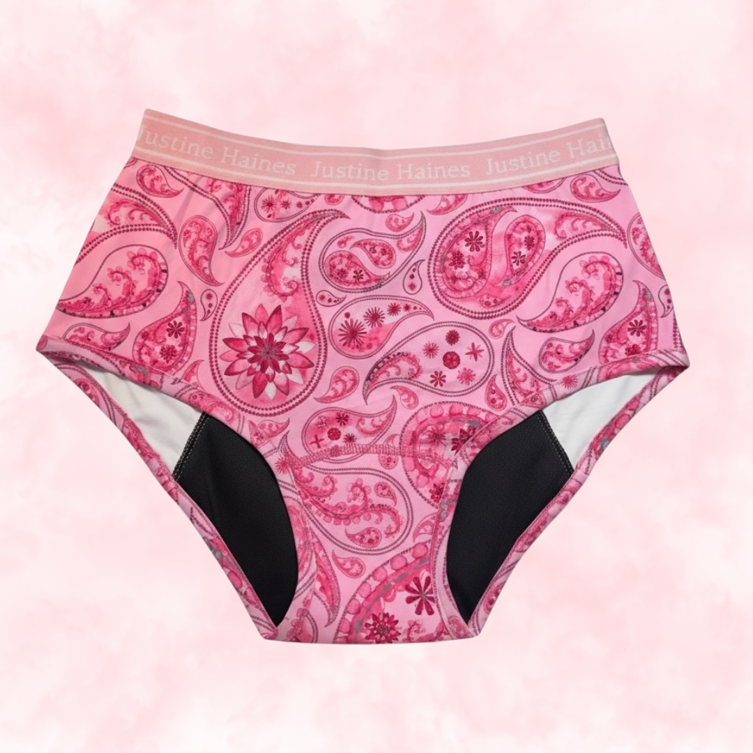 High-Rise Classic Period Undie 🌸🎀 Pink Paisley 🌸🎀
