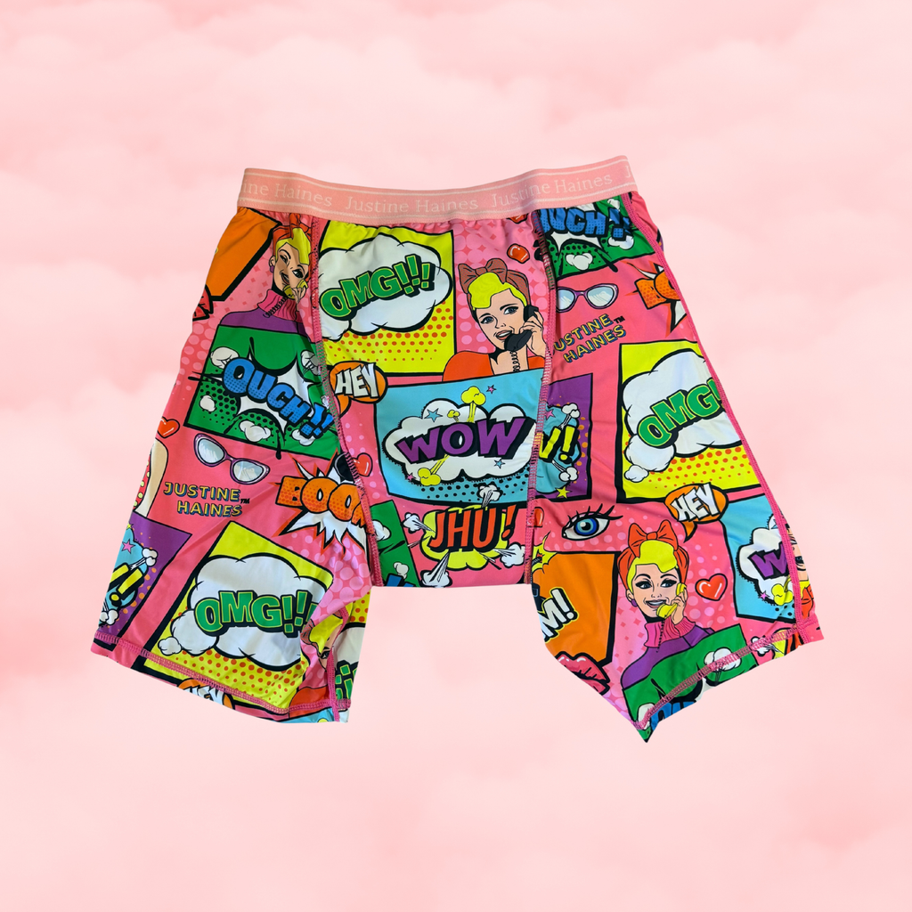 Exclusif JH Boxer Menstruel Long /Pop Art Rose  **XS-6XL**