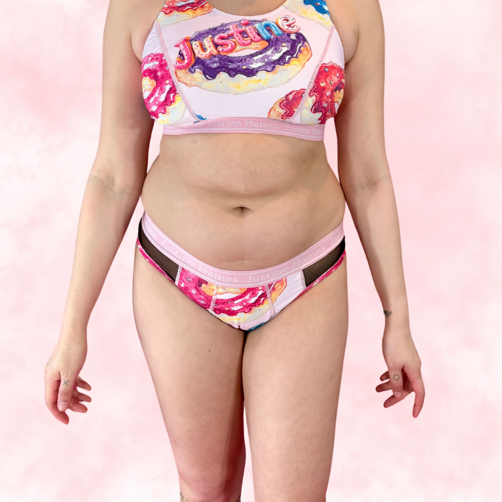  Culotte Menstruelle Hipster avec FILET MESH  🍩 Beigne Sucré  ✨🍬