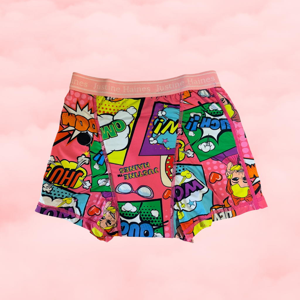 BoxerBriefs Classic Period BoyShort Hot Pink Pop Art