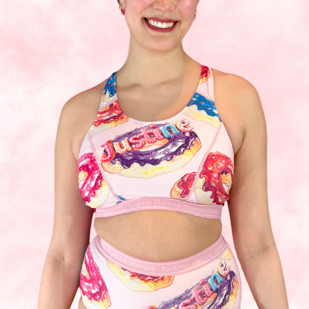 Classic T-Back Sports Bra 🍩 Sugar Donut ✨🍬