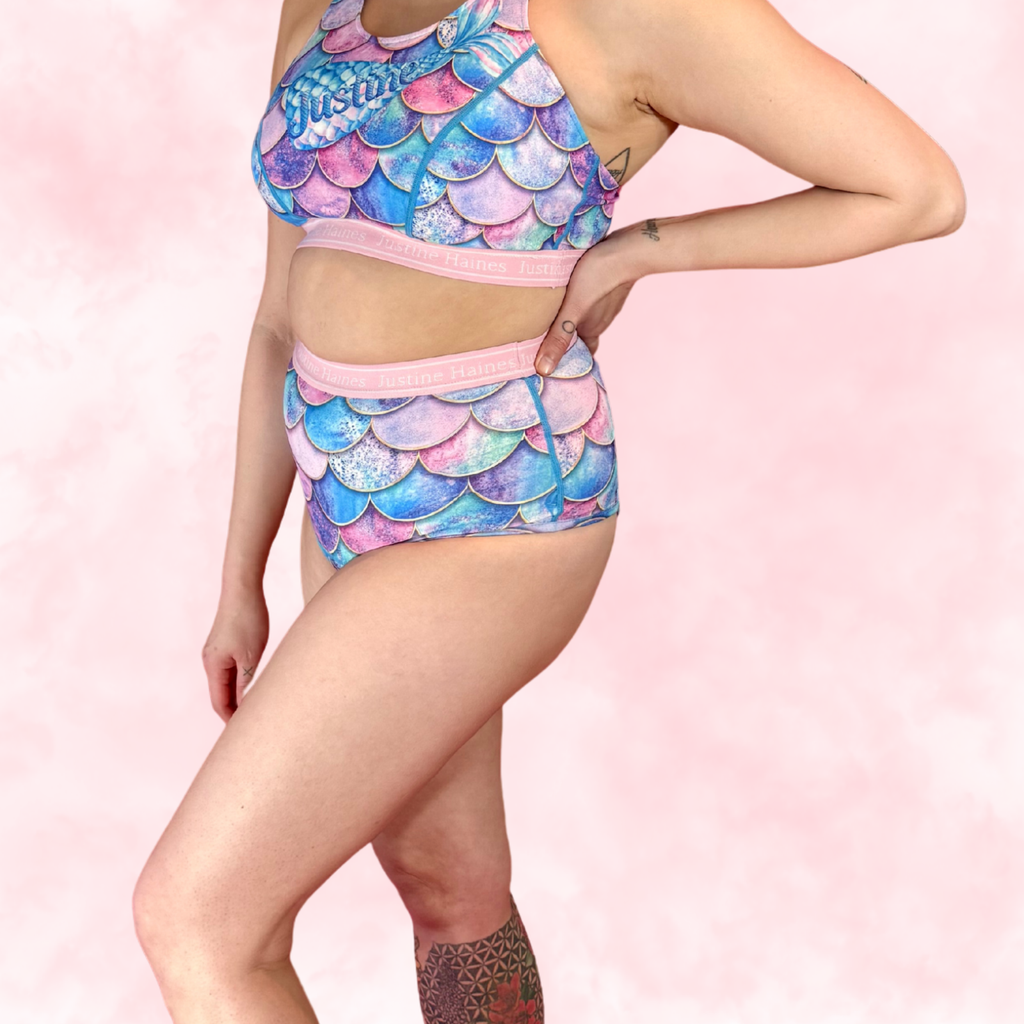 Cheeky Menstruelle Taille Haute Gainante (Brésilienne)♀️✨ Fantaisie de Sirènes 🌊🧜