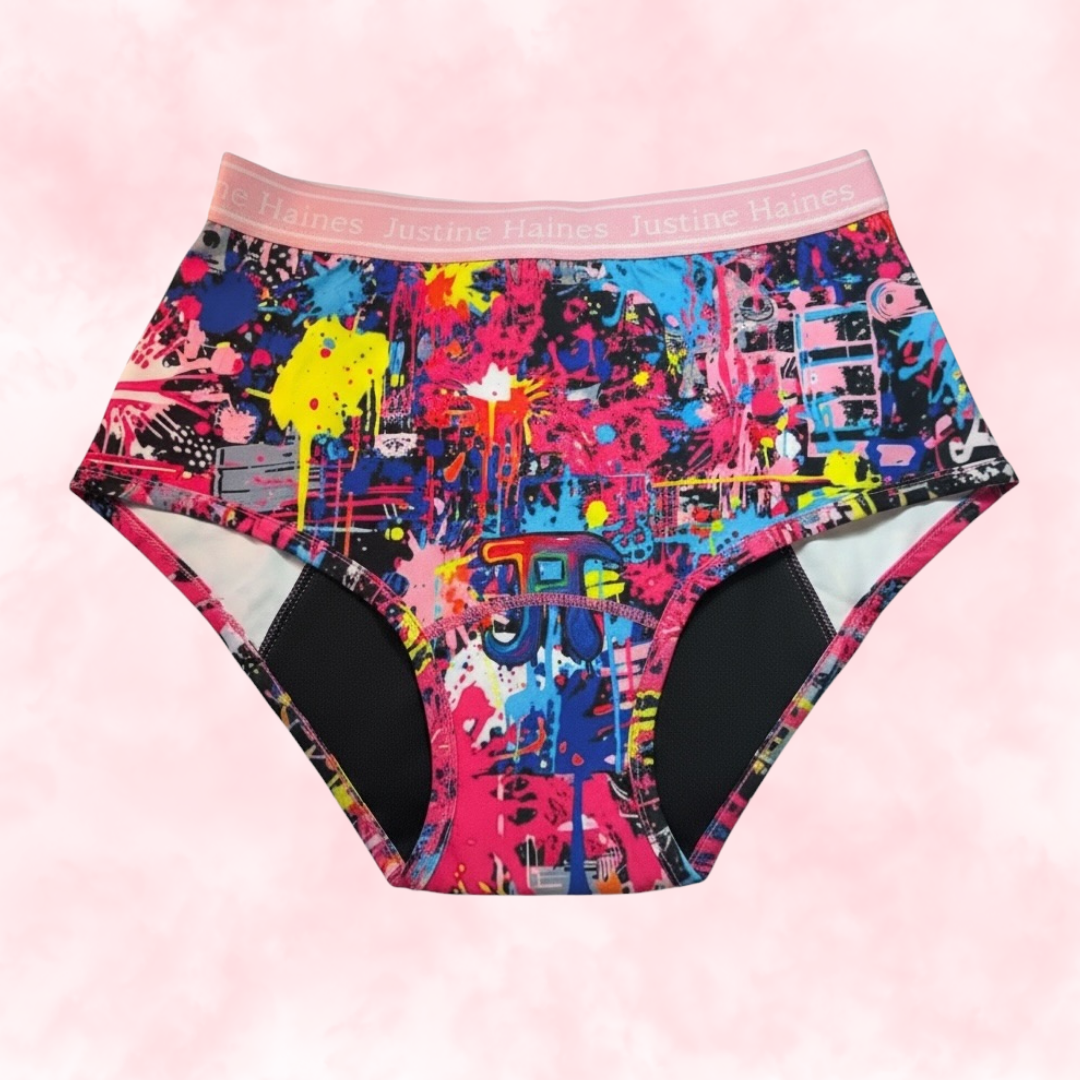High-Rise Classic Period Undie ⚡️🖤 GRAFFITI 1980 💥🎨