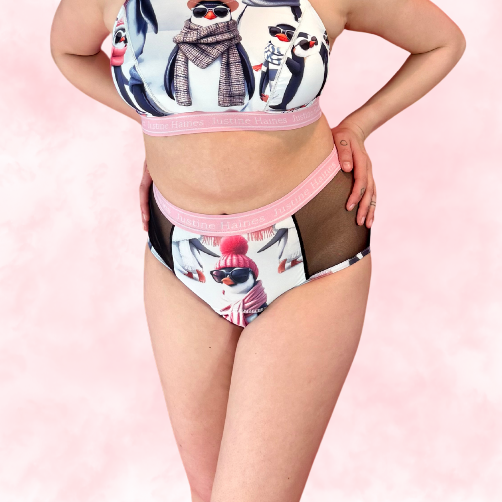 High-Rise Period Undie with MESH 🧊🕶️ Cool Penguins 🐧❄️