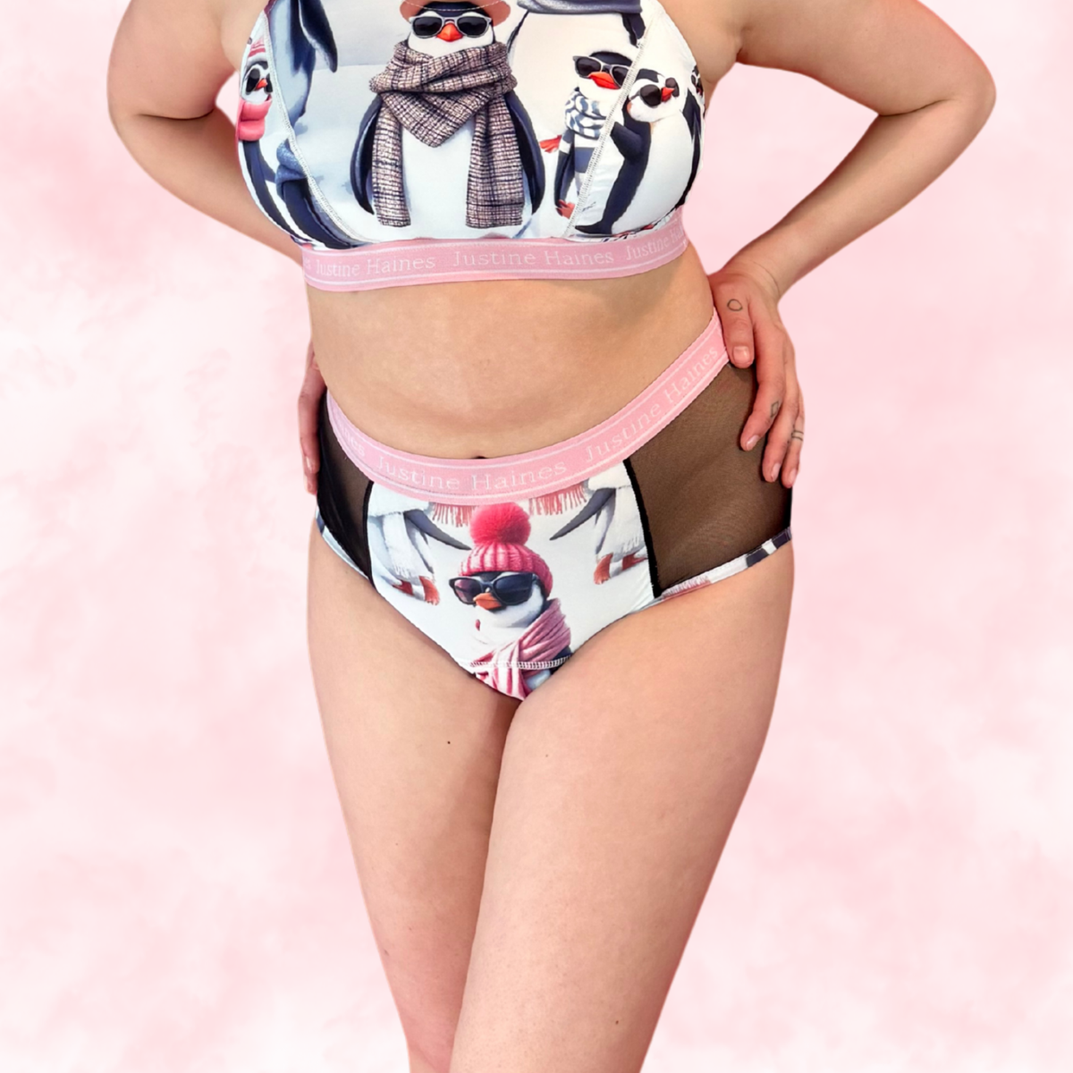 High-Rise Period Undie with MESH 🧊🕶️ Cool Penguins 🐧❄️