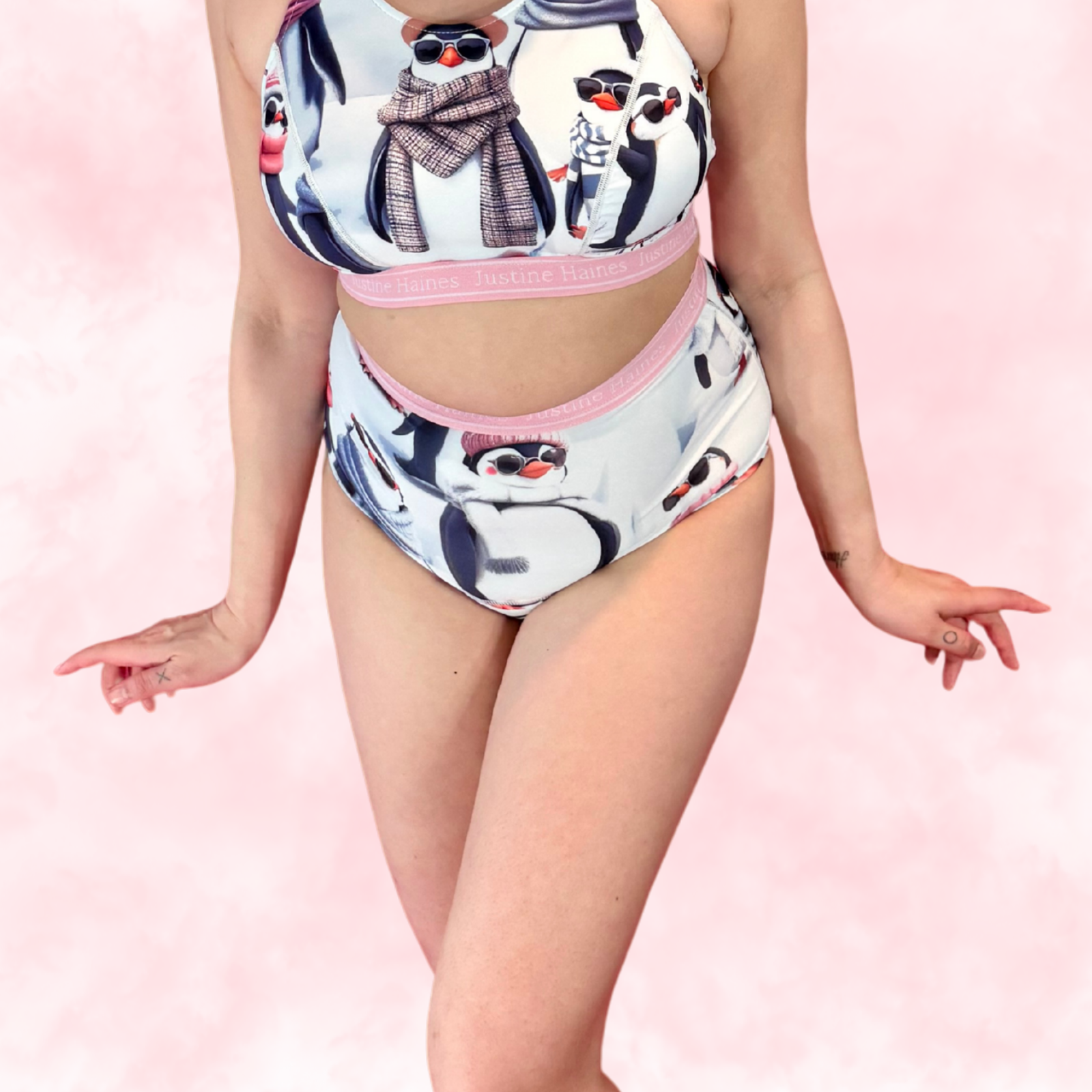 JH Exclusive * High-Rise Tummy Control Menstrual Thong 🧊🕶️ Cool Penguins 🐧❄️