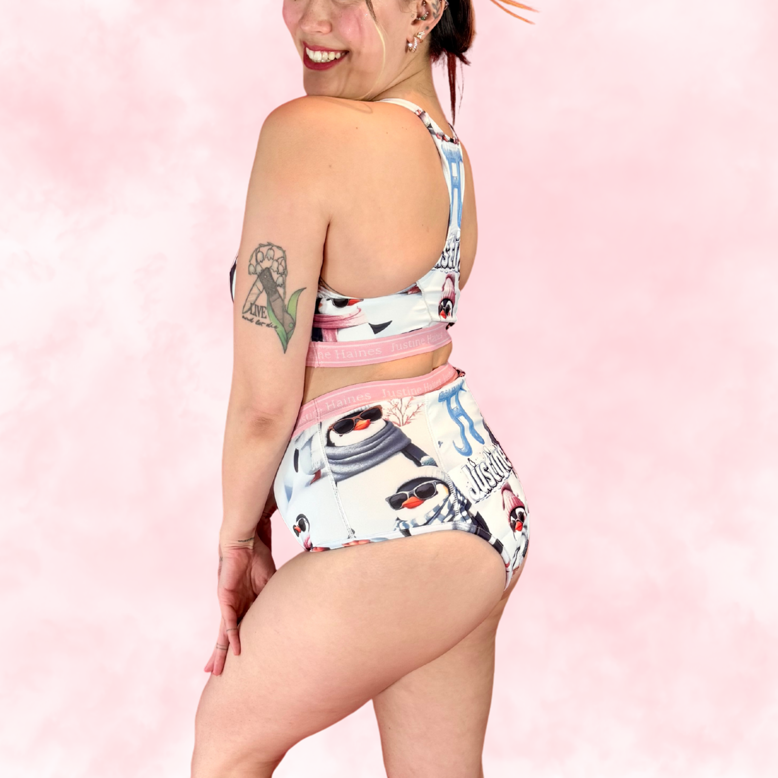 JH Exclusive * High-Rise Tummy Control Menstrual Thong 🧊🕶️ Cool Penguins 🐧❄️
