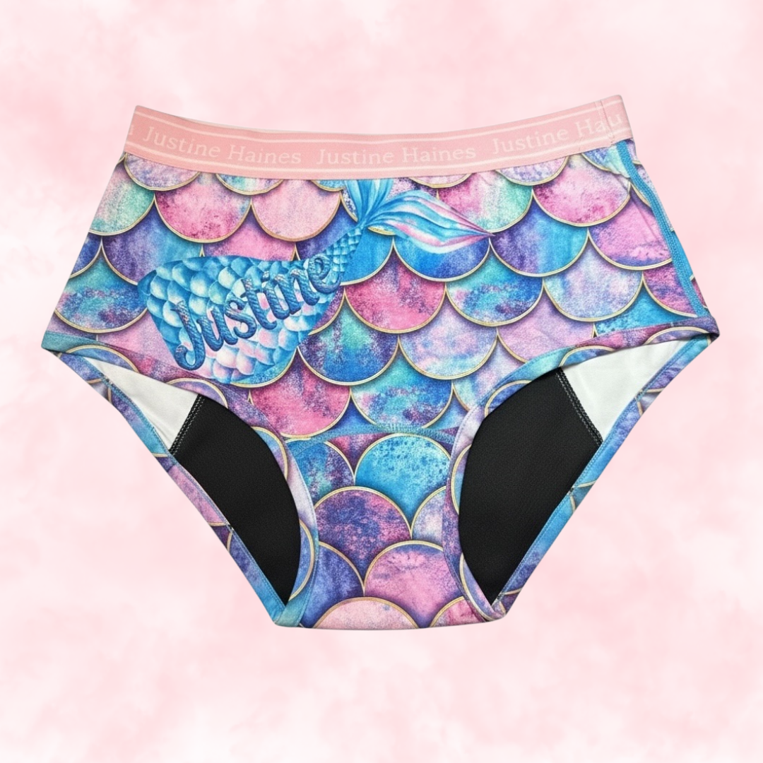 Culotte Menstruelle Taille Haute Classique ♀️✨ Fantaisie de Sirènes 🌊🧜