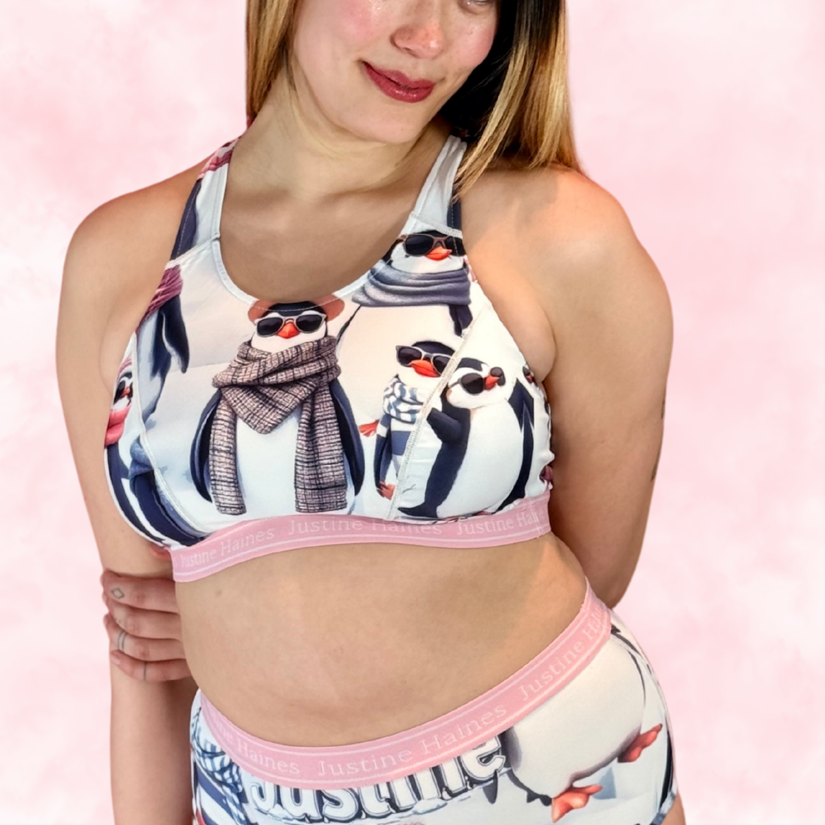 Classic T-Back Sports Bra 🧊🕶️ Cool Penguins 🐧❄️