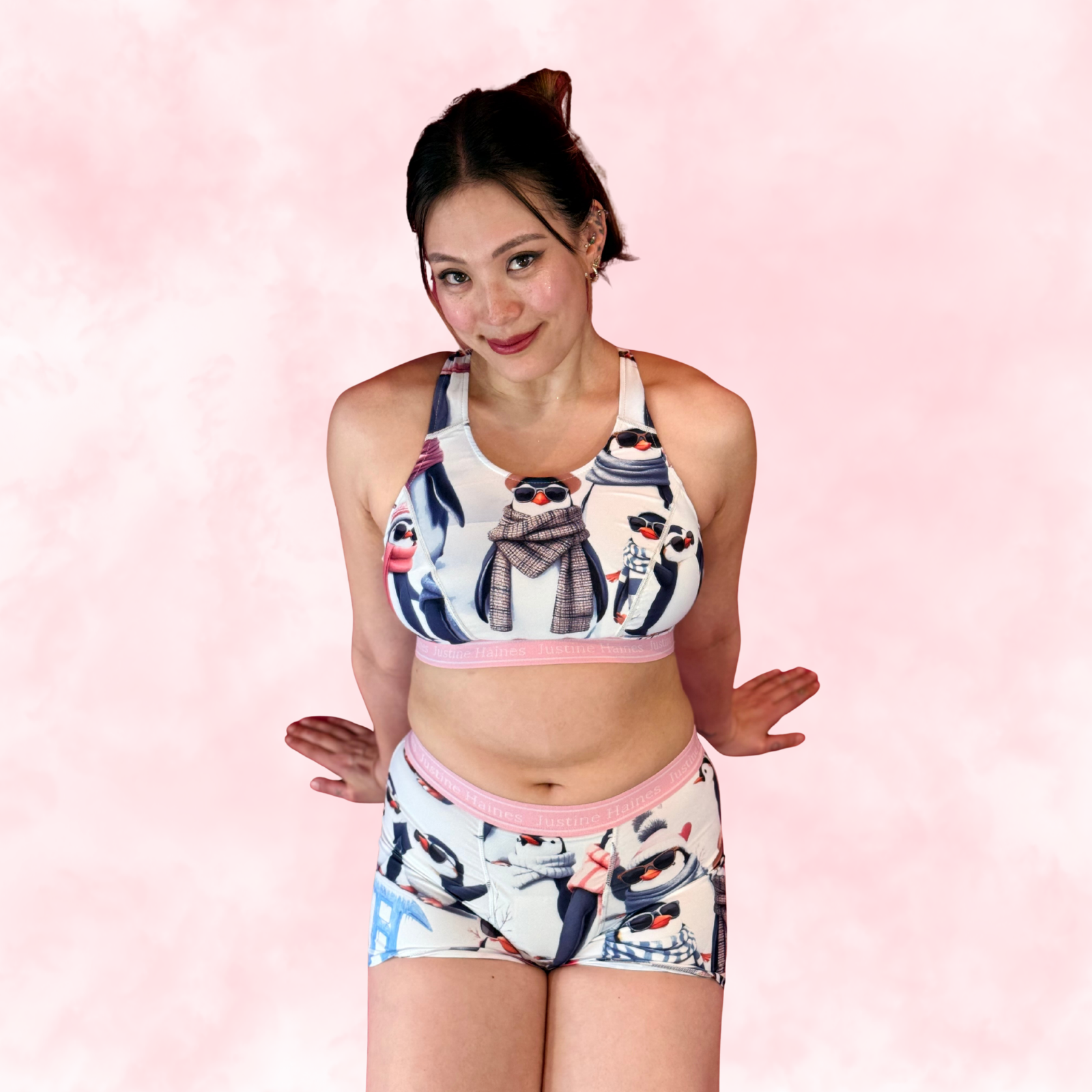 Classic T-Back Sports Bra 🧊🕶️ Cool Penguins 🐧❄️