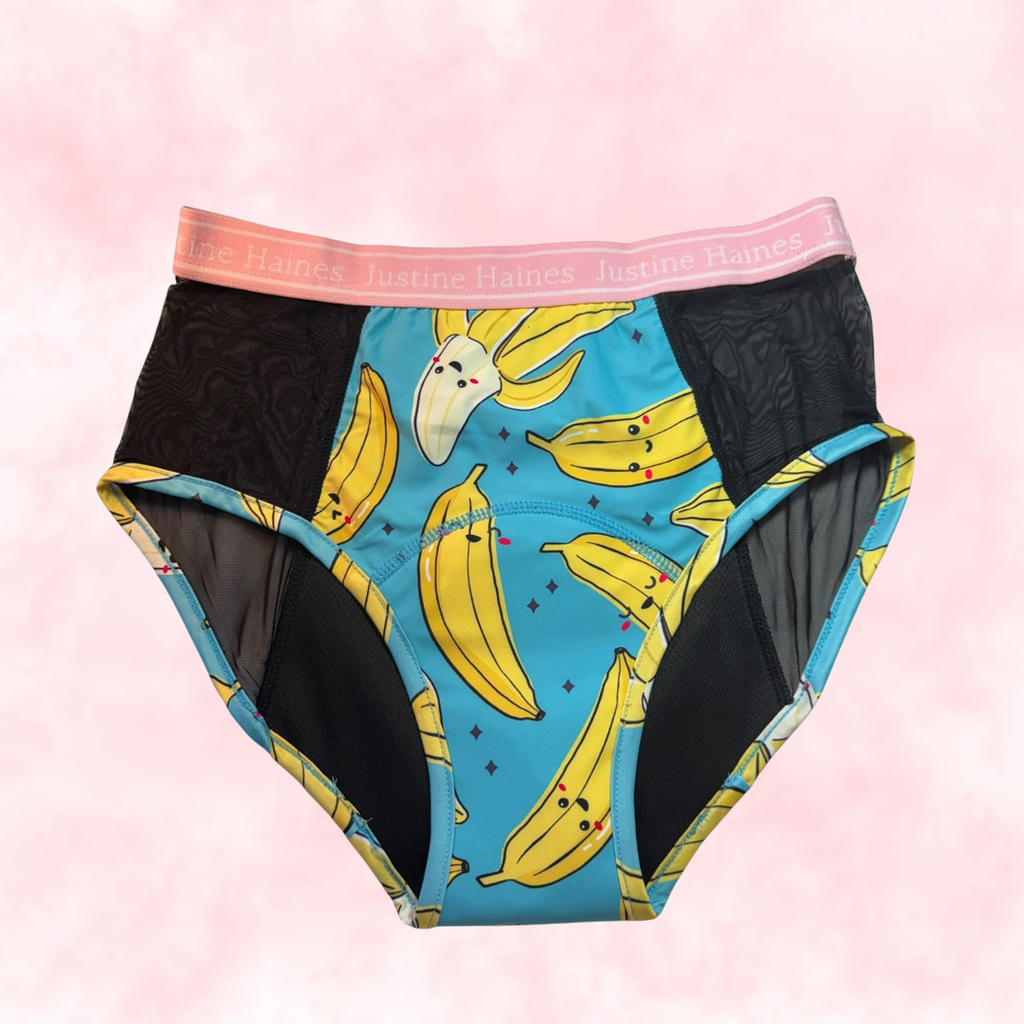 High-Rise Period Undie with MESH 🍌 Crazy Banana 💙😄