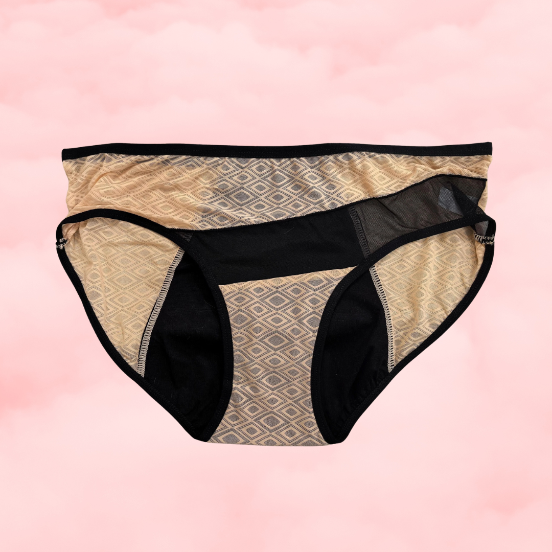 🤎Asymmetric Mesh Period Hipster – Vanilla Nude 🤎
