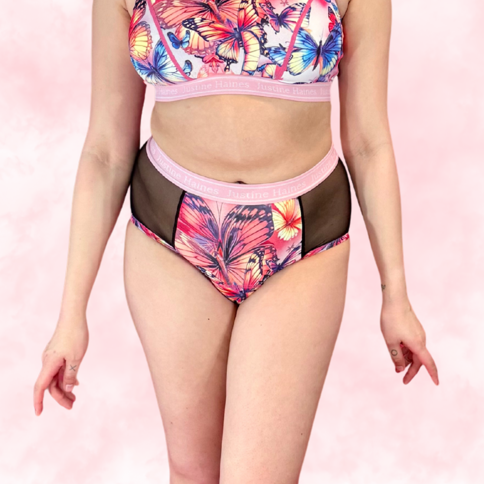 High-Rise Period Undie with MESH 🦋 Butterfly Dreams ✨💗