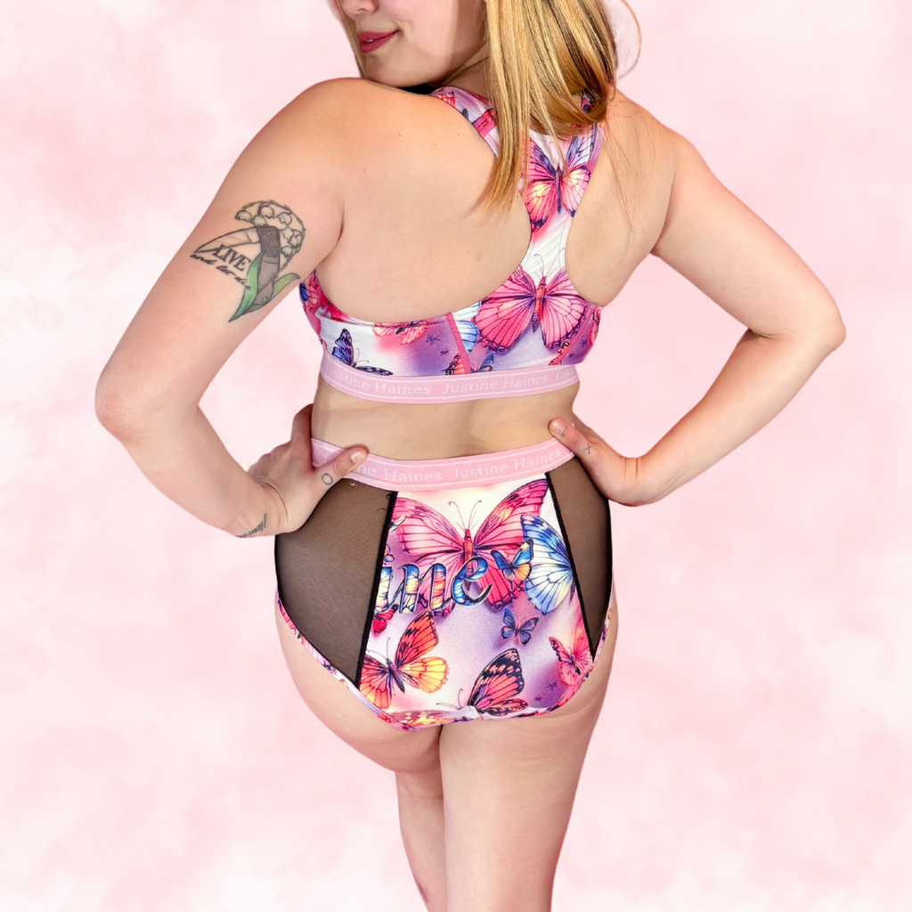 High-Rise Period Undie with MESH 🦋 Butterfly Dreams ✨💗