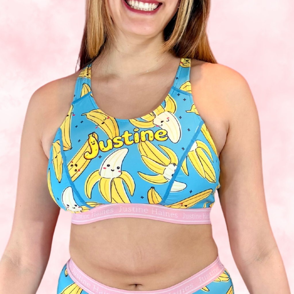 Classic T-Back Sports Bra 🍌 Crazy Banana 💙😄