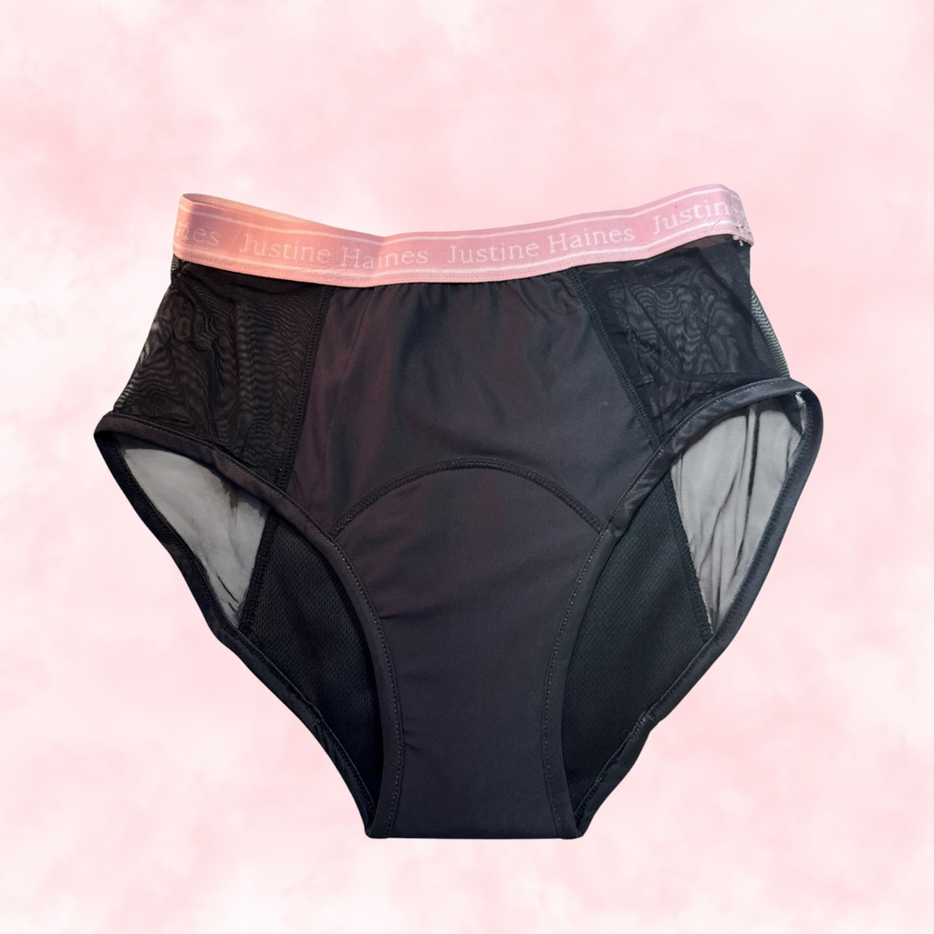 High-Rise Period Undie with MESH 🖤 BLACK 🖤