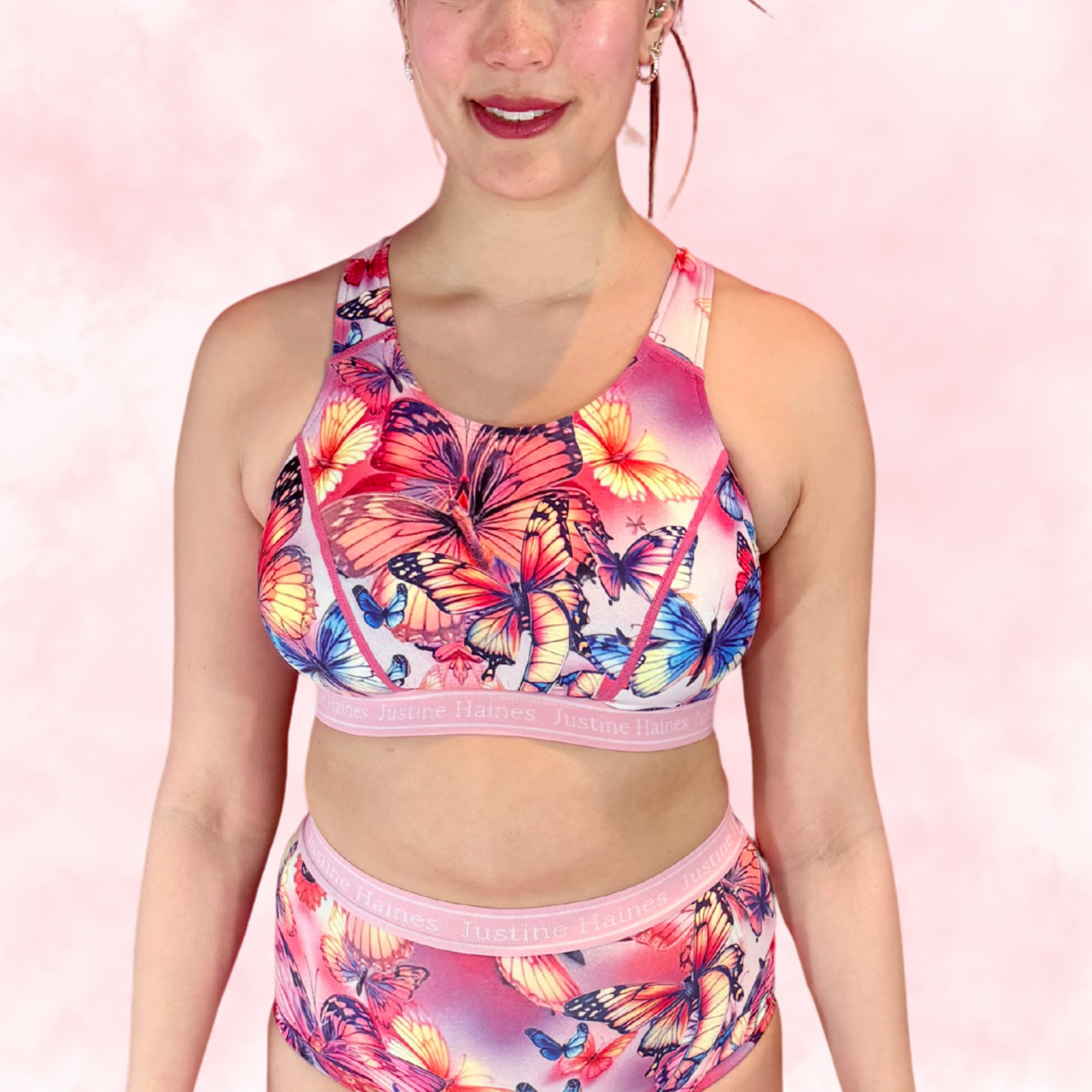 Classic T-Back Sports Bra 🦋 Butterfly Dreams ✨💗