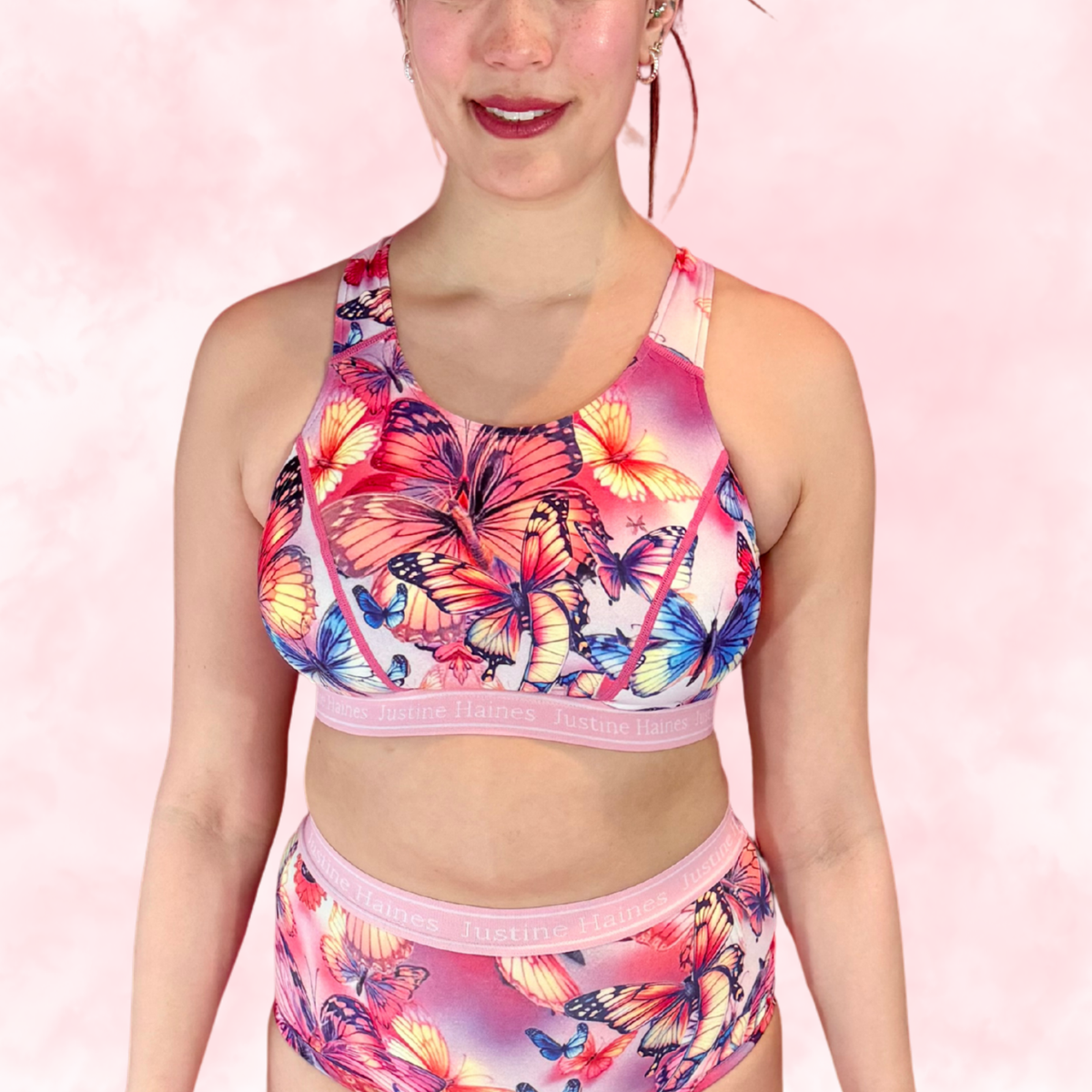 Classic T-Back Sports Bra 🦋 Butterfly Dreams ✨💗
