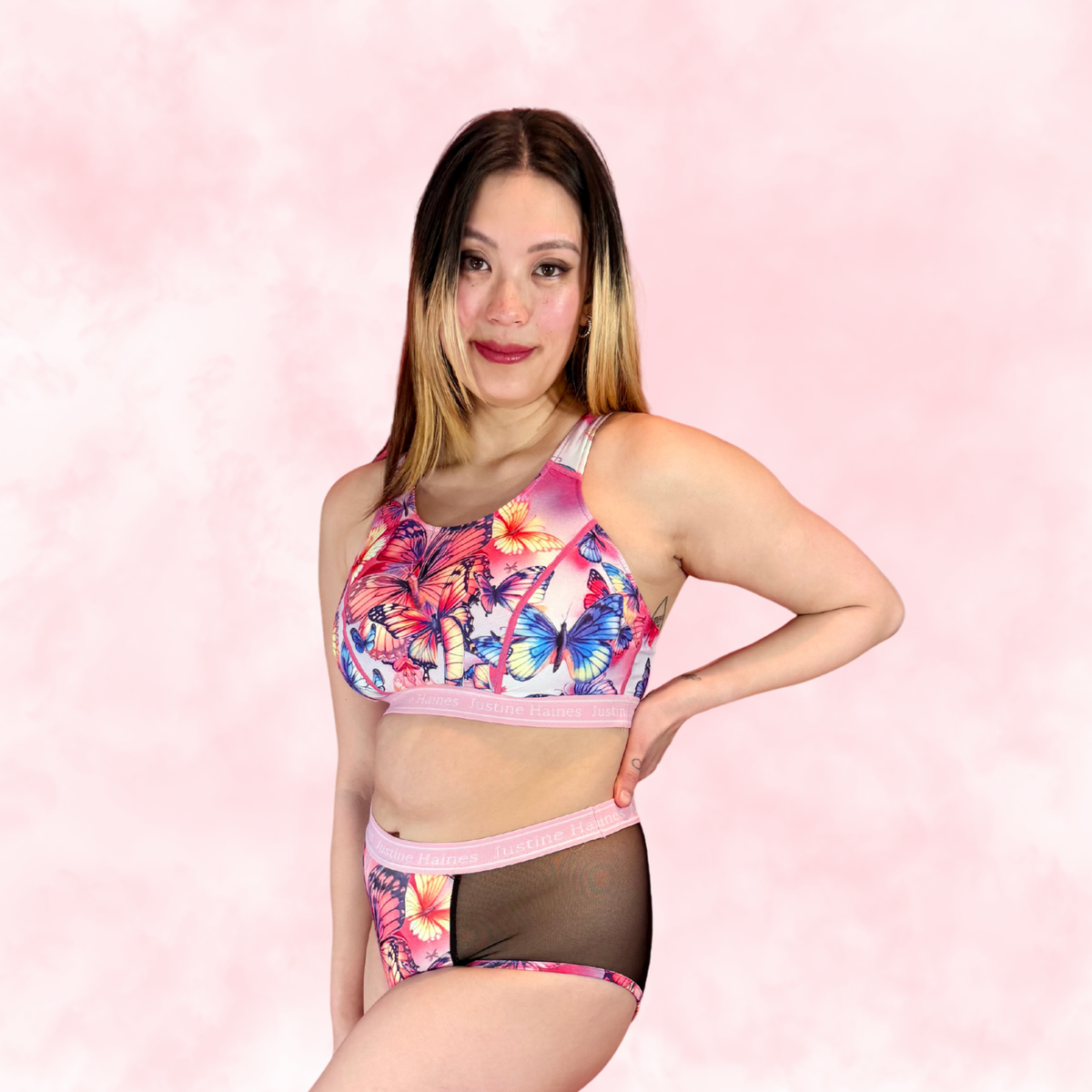 Classic T-Back Sports Bra 🦋 Butterfly Dreams ✨💗