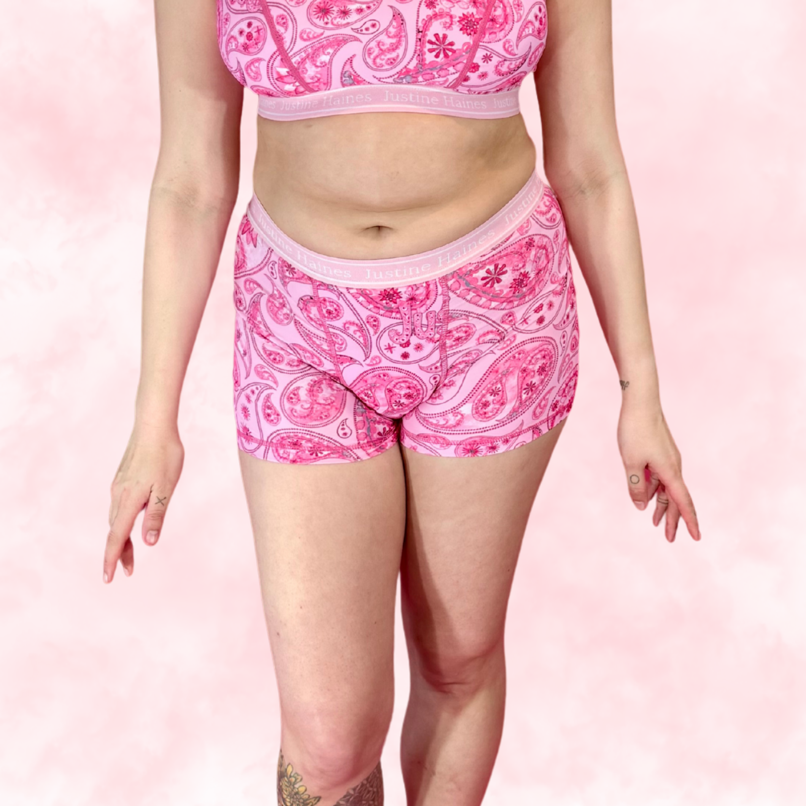 BoxerBriefs Classic Period BoyShort 🌸🎀 Pink Paisley 🌸🎀