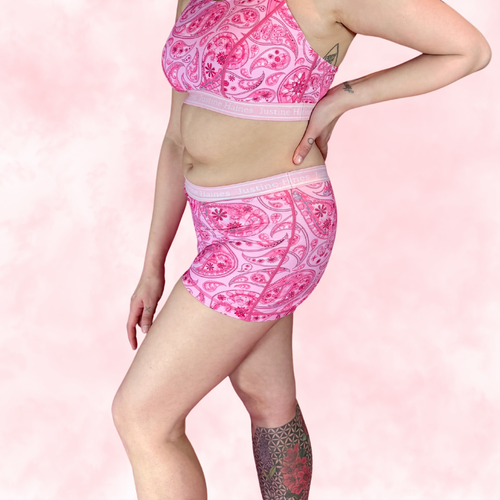 BoxerBriefs Classic BoyShort 🌸🎀 Pink Paisley 🌸🎀